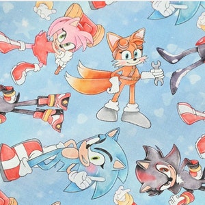 cute cartoon Sonic   cotton, diy sewing fabric by half yard