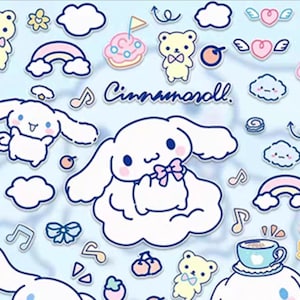 Dibujos animados Sanrio cinnamo roll poliéster impermeable, tela de costura diy