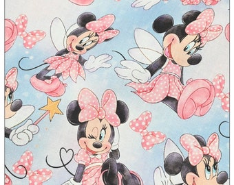 Adorable bande dessinée Minnie en coton, tissu à coudre d'un demi-mètre