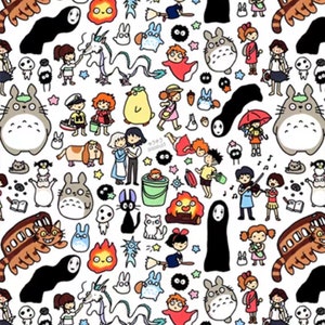 Tissu de couture imperméable en polyester totoro dessin animé, bricolage 12