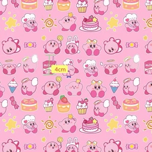 Cartoon kirby polyester waterproof, diy sewing fabric 10
