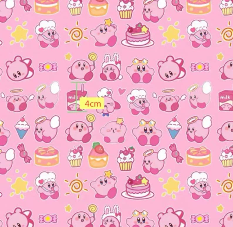 Cartoon kirby polyester waterproof, diy sewing fabric 10