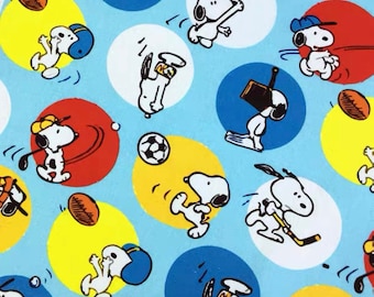Adorable tissu en coton Snoopy, dessin animé, tissu à coudre d'un demi-mètre