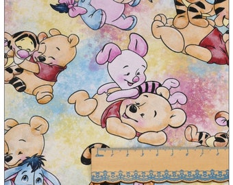 Adorable tissu Winnie en coton, dessin animé, tissu à coudre d'un demi-mètre