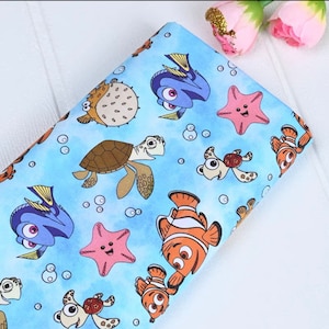 cute cartoon finding nemo cotton, diy sewing fabric by half yard