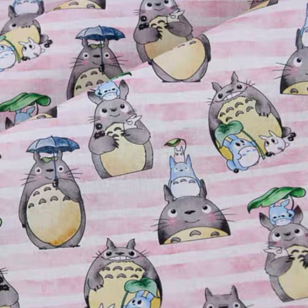 cute cartoon totoro , cotton, diy sewing fabric by half yard