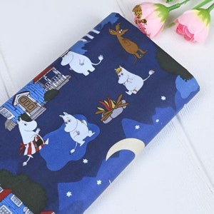 süßer cartoon mumin baumwolle, diy näh stoff halber yard