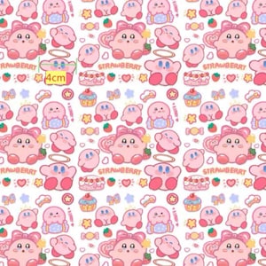 Cartoon kirby polyester waterproof, diy sewing fabric 7