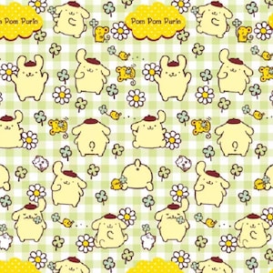 Dibujos animados Sanrio pom purin poliéster impermeable, tela de costura diy