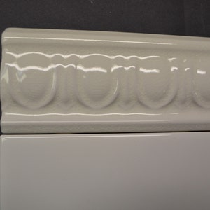 Ceramic SCULPTURED BORDER 2-1/2'x5-3/4 Crackle Glaze Lt. Almond image 5
