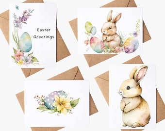 Packets of Easter Cards| Happy Easter| Easter Card Set| Watercolor Easter Cards| Cute Easter Cards| A2 Greeting Cards| Sets of 4