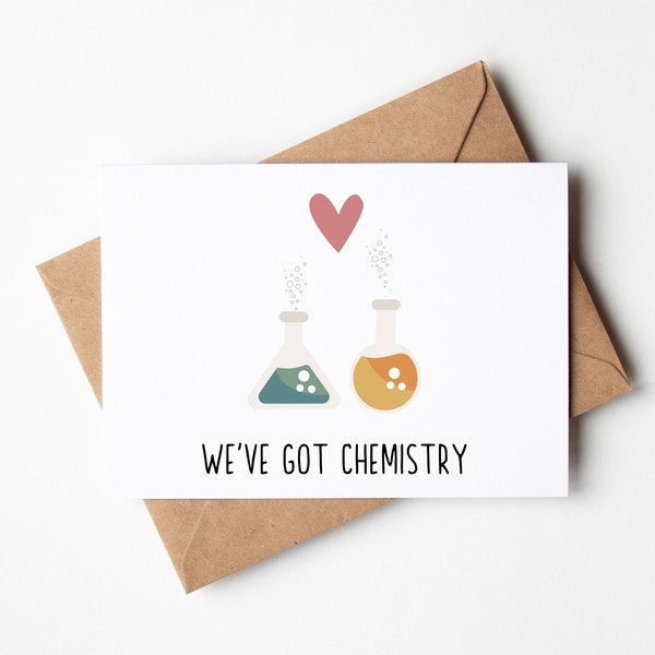 Humorous Anniversary Card| Chemistry Greeting Card| Dating Anniversary Card| Nerdy Valentine's Day Card| Horizontal A2 Greeting Card