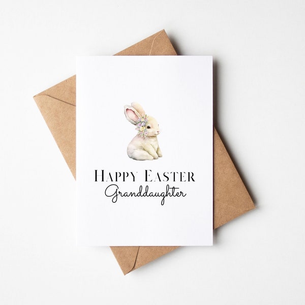 First Easter Card For Baby Girl| Watercolor Easter Card| To Our Granddaughter| For Niece| Daughter Card| Easter Bunny| A2 Greeting Card