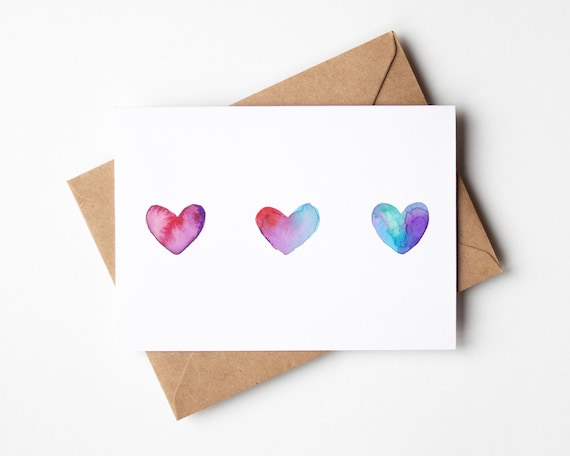 Heart Hand Painted Valentines Cards – Jojito Creations