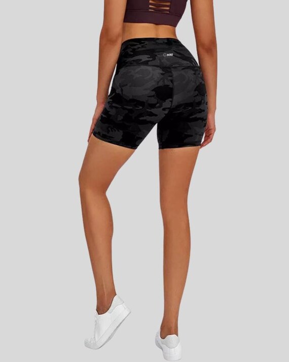 black camo athletic shorts