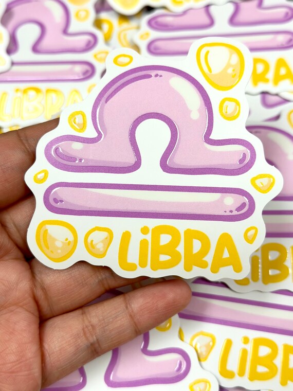 Libra Bubble Zodiac Sign Raised Spot Uv Textured Vinyl Etsy