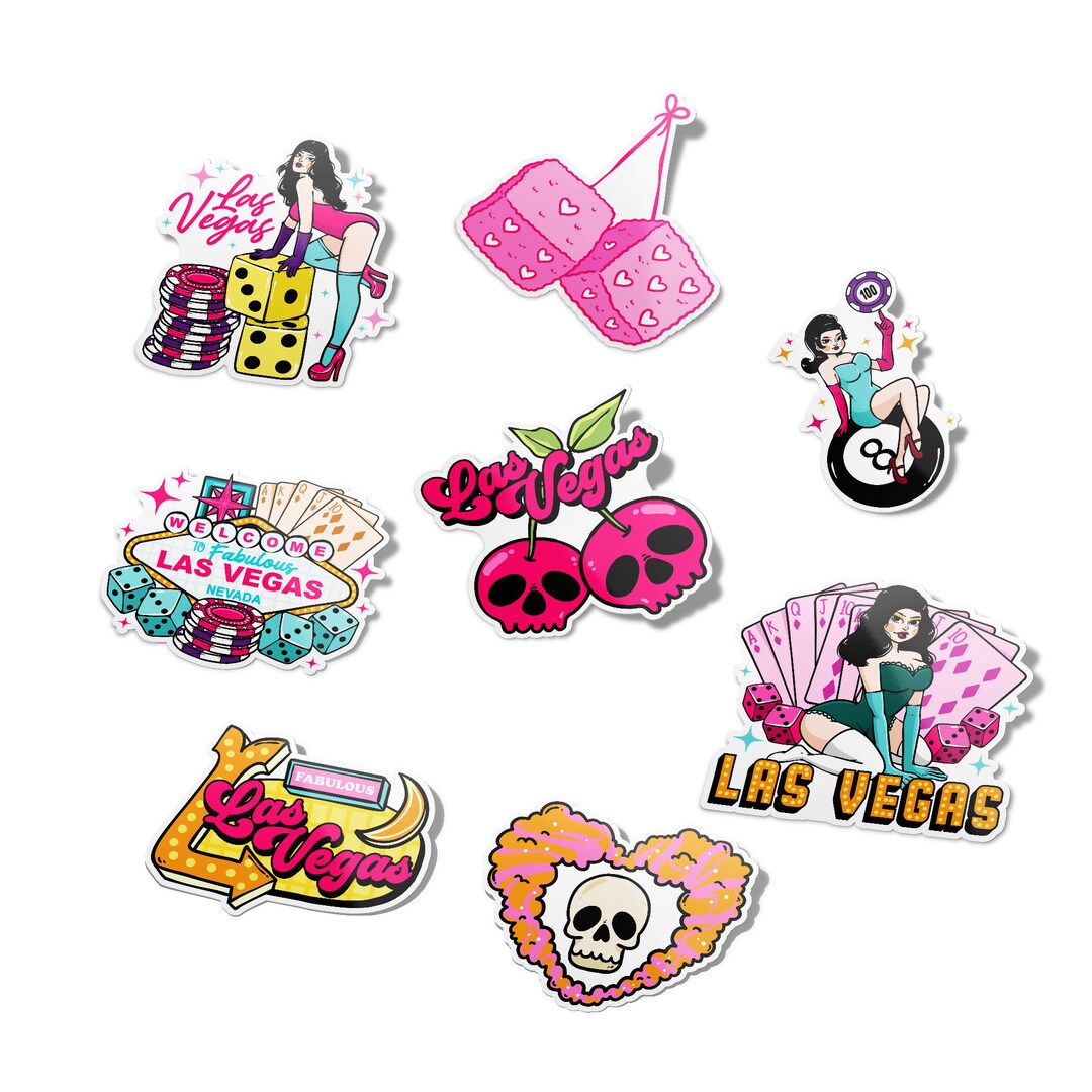 Las Vegas Sticker Pack Raised Spot UV Textured Waterproof Etsy