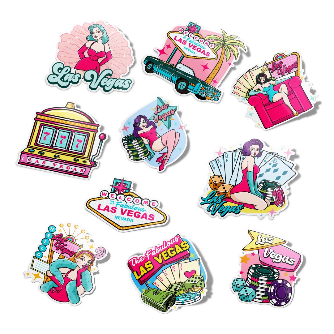Las Vegas Sticker Pack Raised Spot UV Textured Waterproof Stickers Etsy