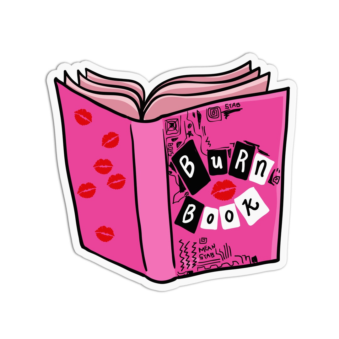burn-book-mean-girls-raised-spot-uv-textured-vinyl-waterproof-stickers