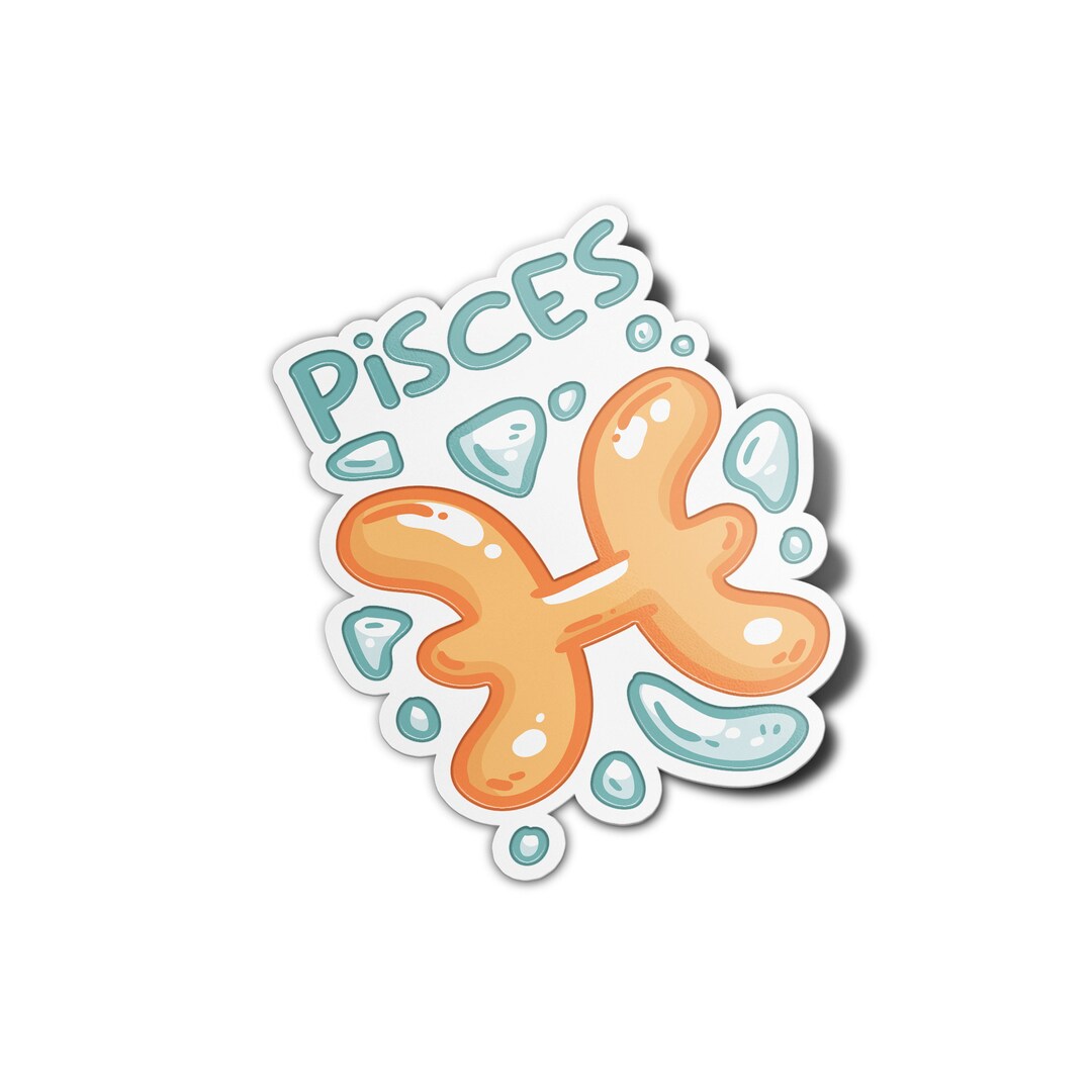 Pisces Bubble Zodiac Sign Raised Spot Uv Textured Vinyl Etsy