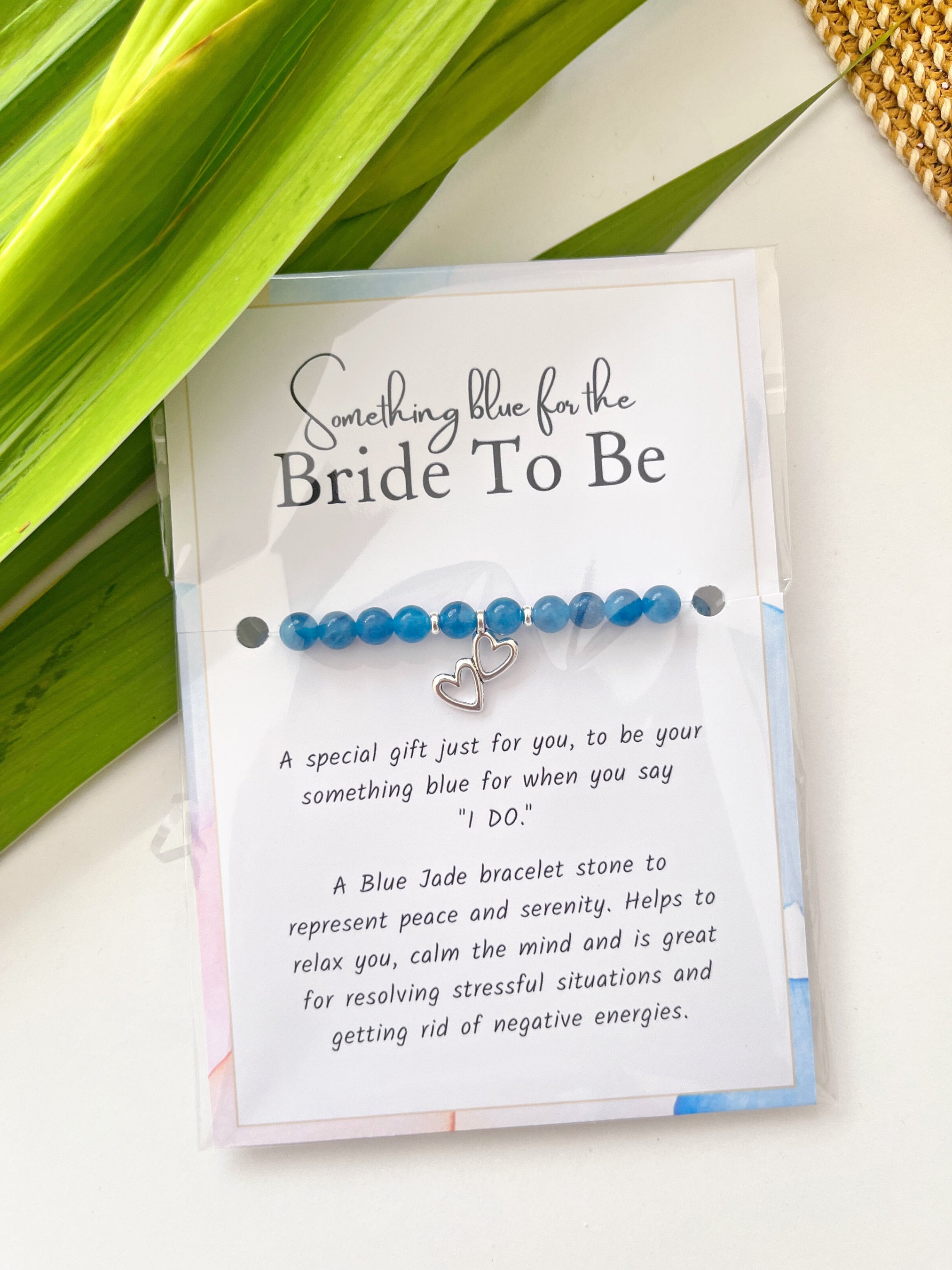 Something Blue Wedding Gift, Bride to Be Blue Jade Bracelet, Hair ...