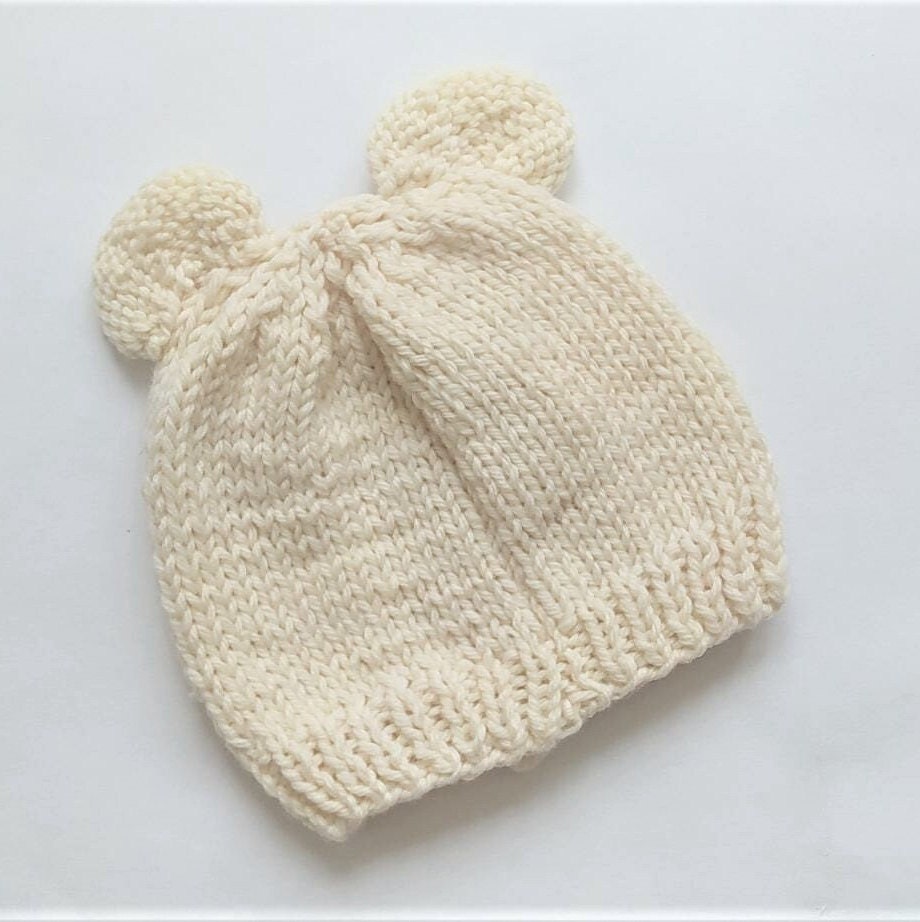 Hat Knitting Pattern, Super Easy Baby Bear Hat Knitting Pattern, Bear
