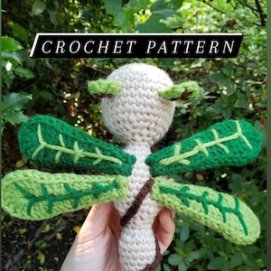 Earth Elemental Dragonfly Crochet Pattern, Dragonfly Amigurumi Pattern, Cute Amigurumi Pattern, Elemental Gifts, Crochet Dragonfly, Crochet