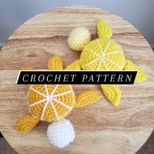 Virkmönster för citronskiva och sköldpadda: Enkel amigurumi (PDF-mönster)
