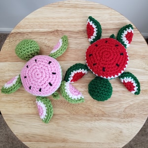 Wassermelonen-Schildkröte, Amigurumi, Häkeltiere, Amigurumi Tiere, niedliche Schildkröte Plüschtiere, Stressabbau Spielzeug, Schildkröte Geschenke, Plüschschildkröte