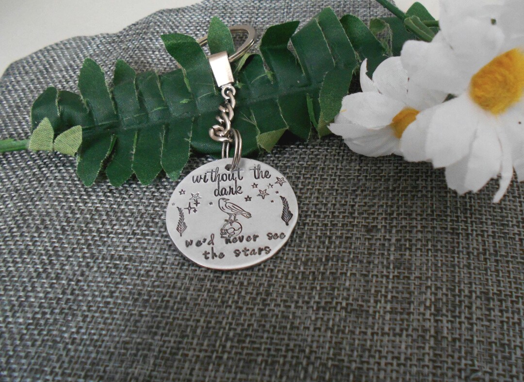 Edgar Allan Poe Raven Keychain, Gothic Literature Gift, Hand Stamped - Etsy