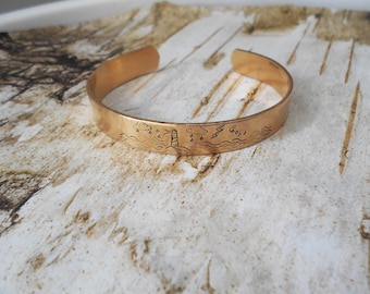 I Am the Storm Cuff, Hand Stamped Brass, Lighthouse Bracelet, Strong Woman, Strength Gift