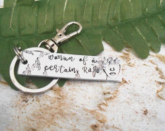 Woman of a Certain Rage Keychain, Feminist Quote, Midlife Empowerment, Hand Stamped Jewelry, Madusa