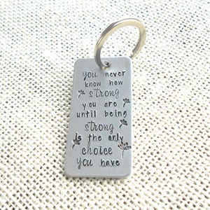 You Never Know How Strong You Are Until Being Strong is the only Choice You Have Keychain, Self Confidence, Strength Gift, Powerful Woman