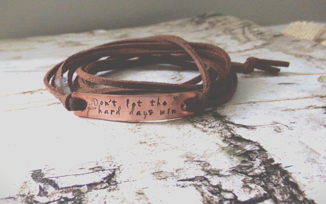 Motivations Armband Don't LET The Hard Days Win - Verstellbares Schlaucharmband