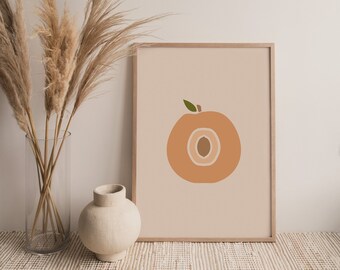 Just Peachy Print, Peach Print, Peachy Prints, Peach Print Wall Art, Fruit Art, Kitchen Decor, Fruit Art Print, Peach Poster