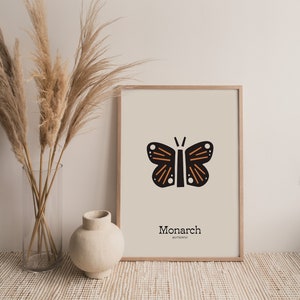 Butterflies Wall Art, Butterfly Print, Monarch Butterfly Print, Butterfly Poster, Arte contemporáneo, Butterfly Art, Impresión neutra