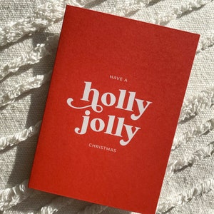 Holly Jolly, Carte Holly Jolly, Carte de Noël, Carte de Noël unique, Jolie illustration, Carte illustrée, Carte de Noël, Carte esthétique, Noël