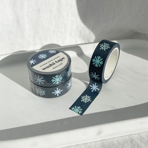 Christmas Washi Tape, Washi Tape, Bullet Journaling, Decorative Tape, Cute Washi, Snowflake Washi, Scrapbooking Supplies, Stationery Tape
