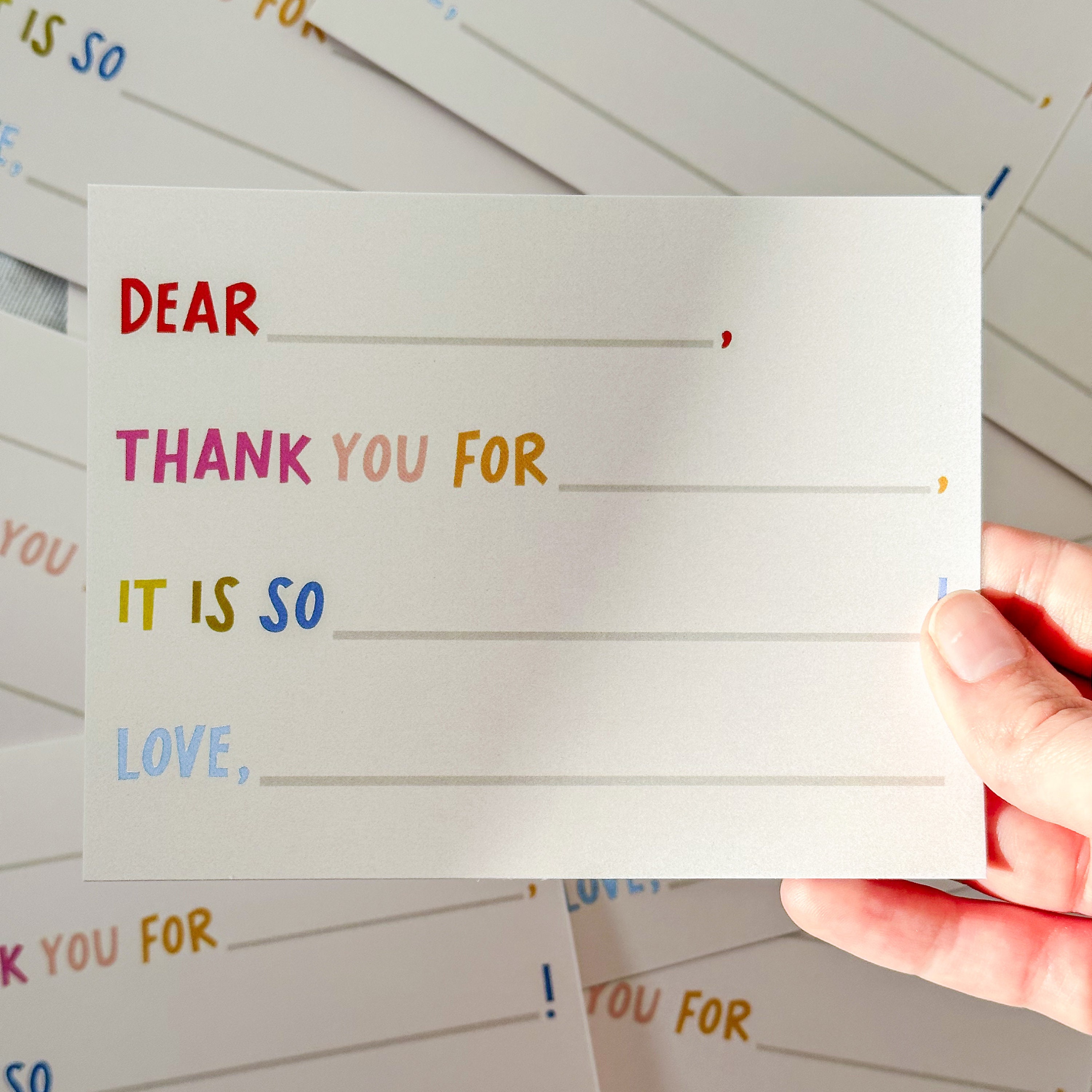 Childrens Thank You Card, Kids Fill in Blank Card, Kids Gratitude Card ...