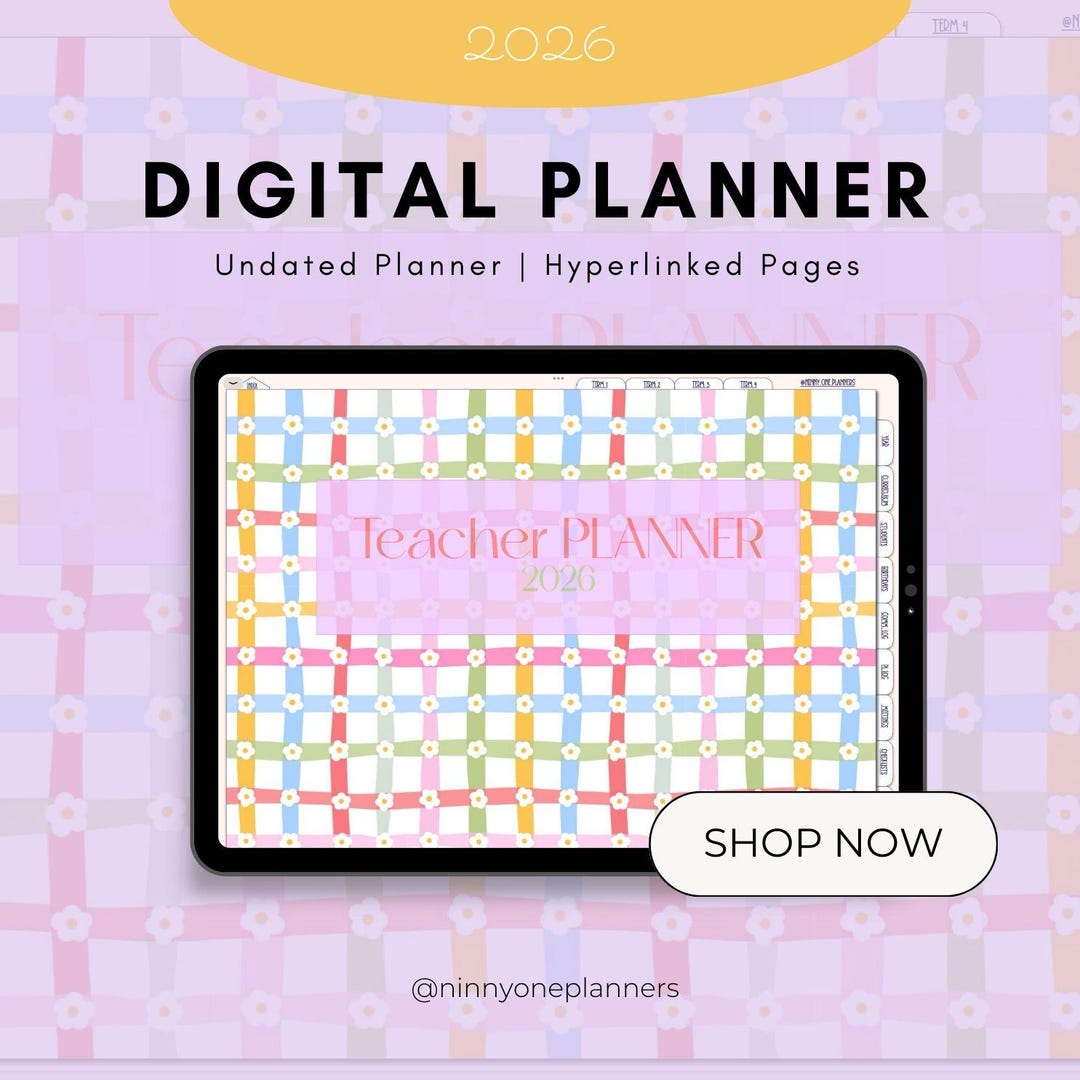 2026 Digital Teacher Planner for iPad | Hyperlinked Goodnotes Planner ...