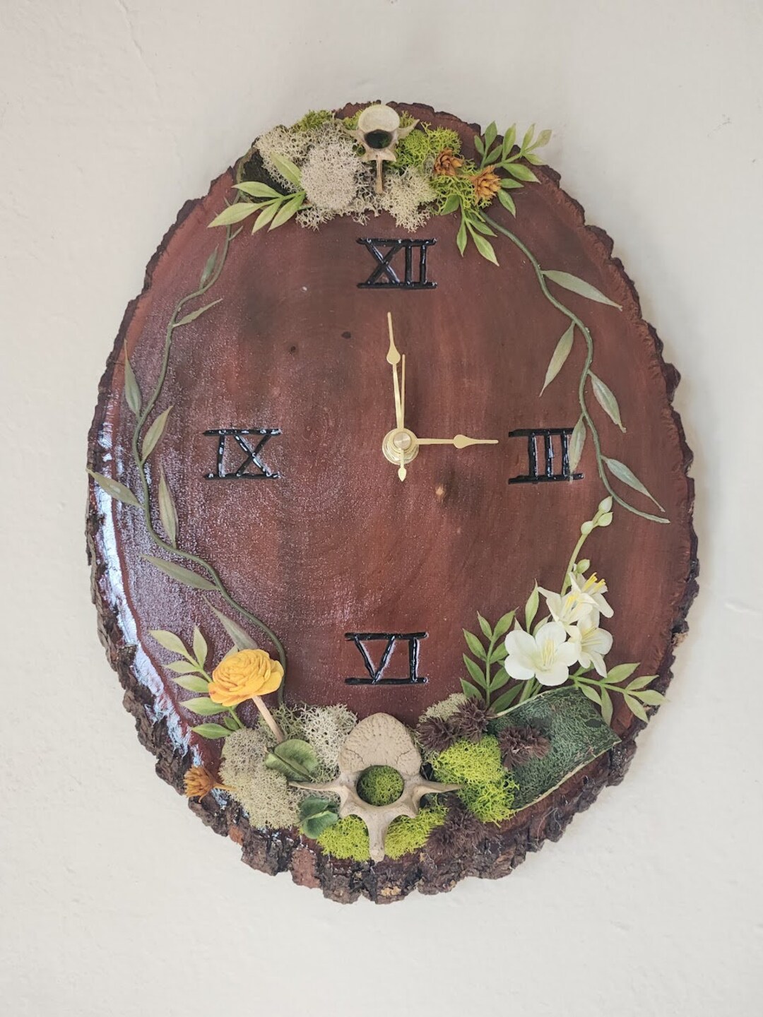 Cottagecore Vertebrae Bone Clock Etsy