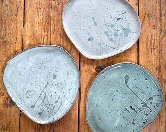 Handmade asymmetric plate