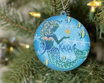 Mermaid Kauai Christmas Ornament