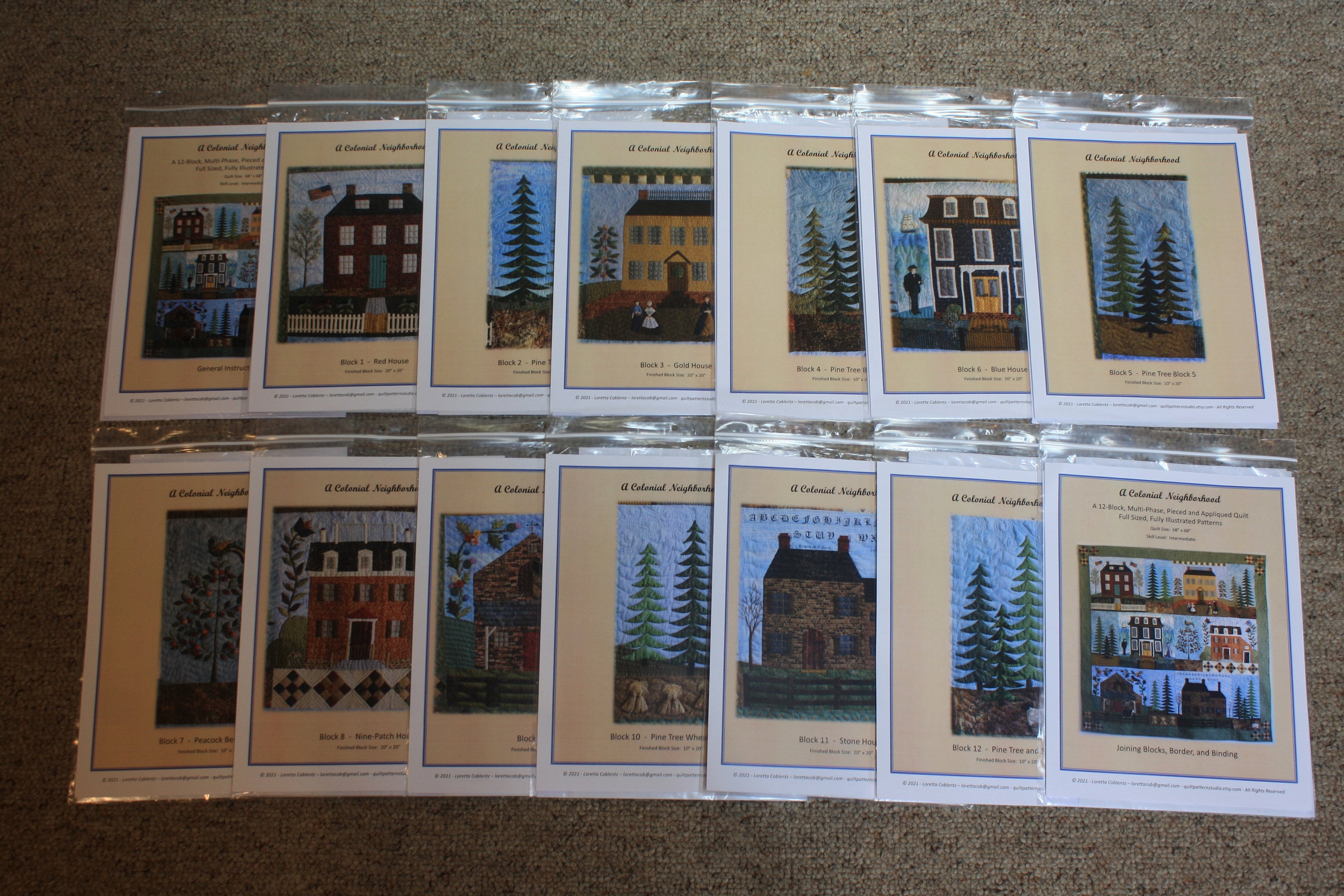 A Colonial Neighborhood House Quilt Pattern - Etsy