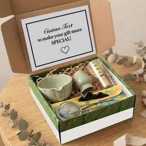 Matcha Bowl Gift Set | Green Tea Ceremony Kit, Bamboo Whisk and Chasen Holder