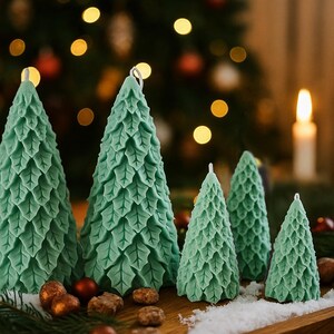 Christmas Tree Soy Wax Candle Set – Holiday Scented Home Decor