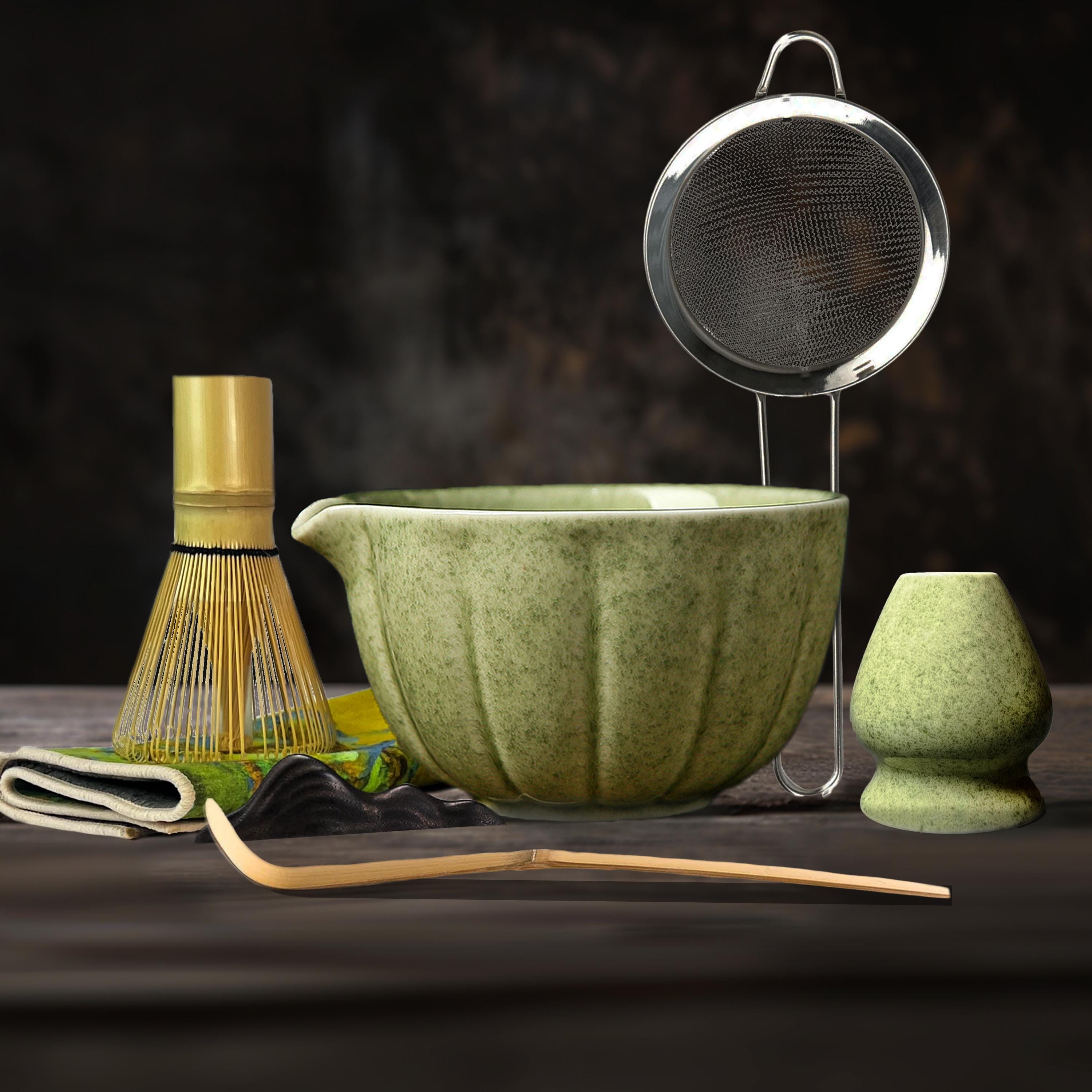 7点抹茶セット：竹製茶筅、茶碗、アクセサリー - ギフト対応
