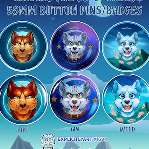 Ginga Button Pins/Badges (58mm) [Holographic & Non-Holographic Film]