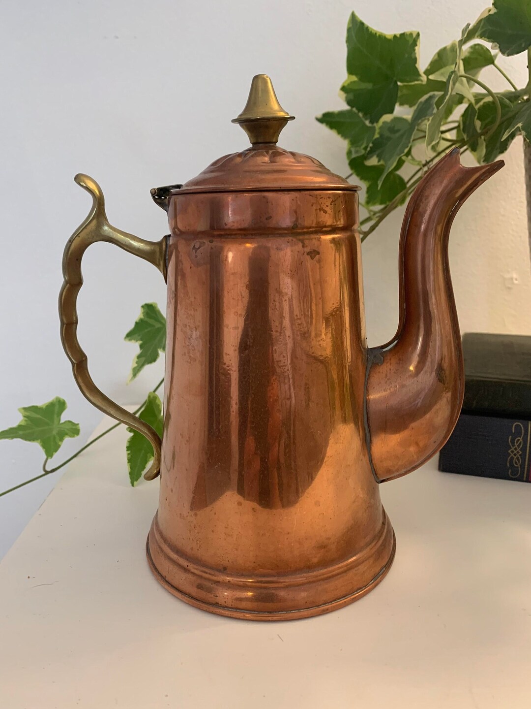Vintage Copper and Brass Teapot Etsy