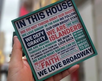 In This House ... We Love Broadway Wooden Sign - Broadway gift for display on tables, shelves